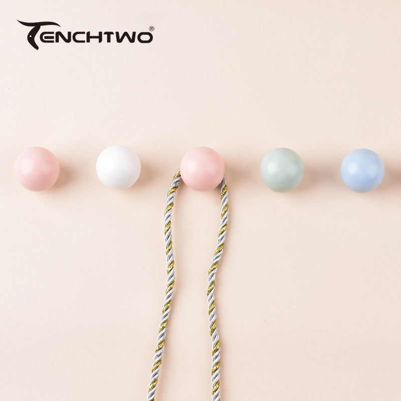 Furniture Hardware Latch - 家庭用の丸いセラミック壁フック,衣服ハンガー,鍵,帽子,バッグ,キッチン,寝室,家具のハンドル用のフック