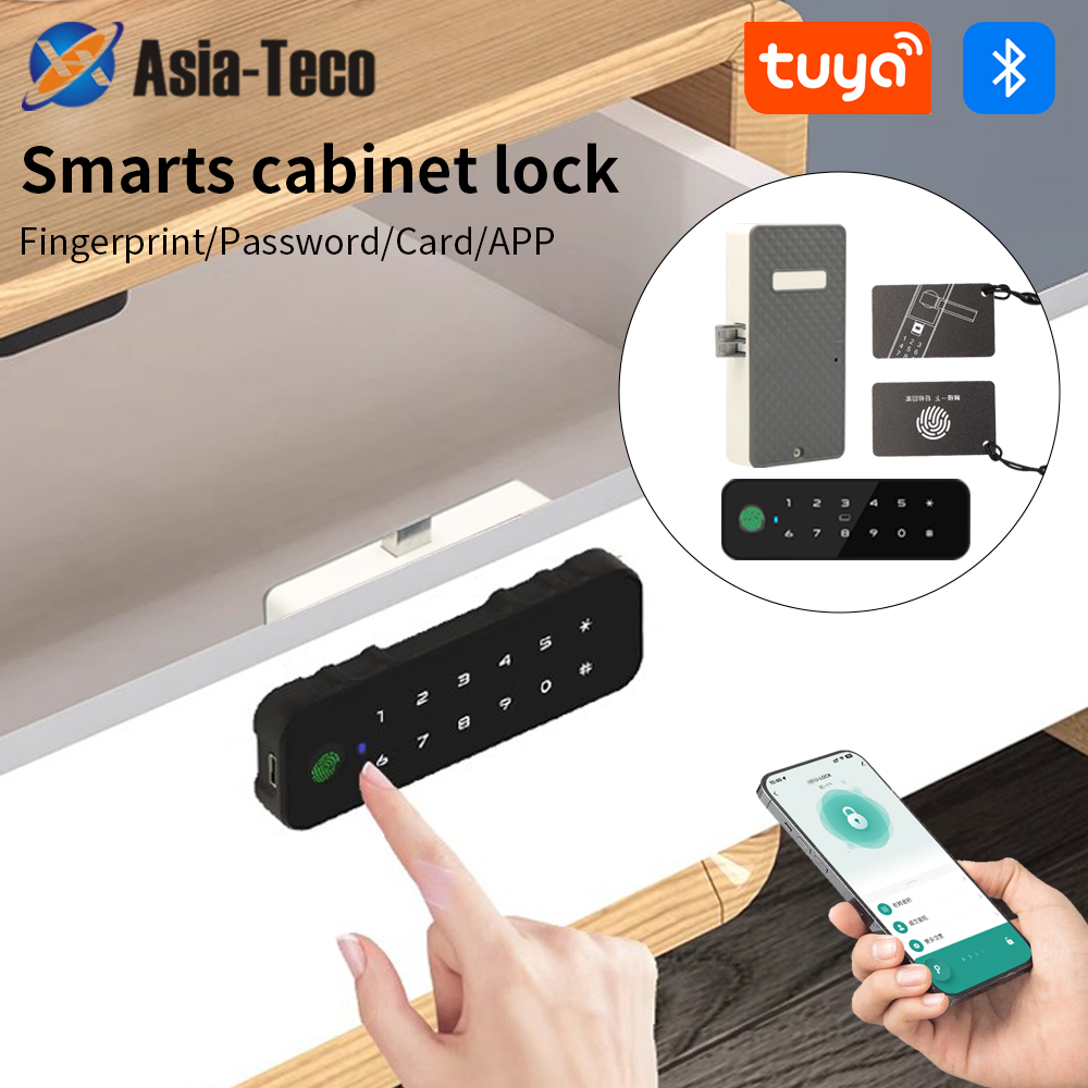 Furniture Hardware Latch - Tuya Bluetooth スマート木製キャビネット指紋ロックアプリリモコンモニターキーレスカードロック解除ドアロッカー家具引き出し