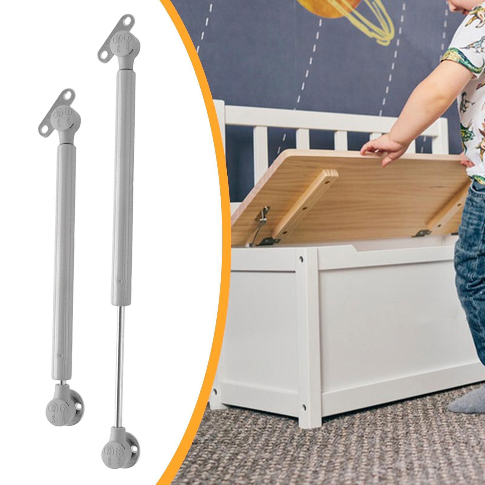 Soft Close Hinge - 2個入り ガスストラット式スプリングヒンジ おもちゃ箱用ヒンジ ソフトクローズ フラット蓋サポートヒンジ 収納用