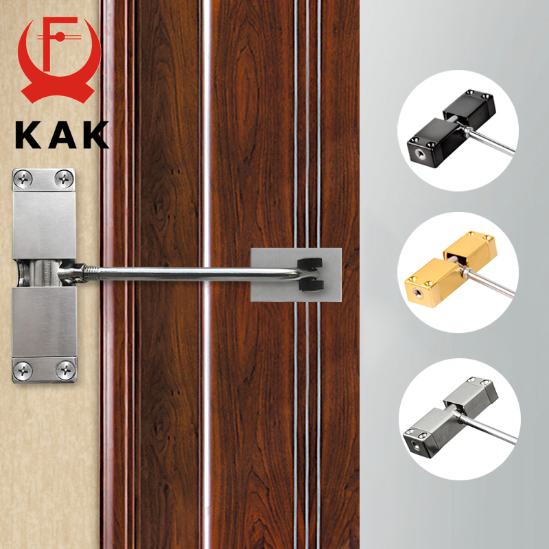 Furniture Hardware Black - Kak-自動ドアクローザー,ステンレス鋼,調整可能な速度,最大40kg,ブラックとゴールドの家具ドアハードウェア