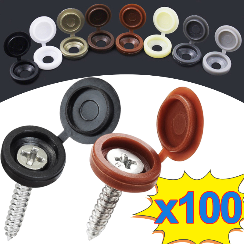 Furniture Hardware Black - 10/500 個ネジ装飾キャッププラスチック保護カバーブラックホワイト車のボルトナット家具ハードウェアネジ折りたたみキャップカバー