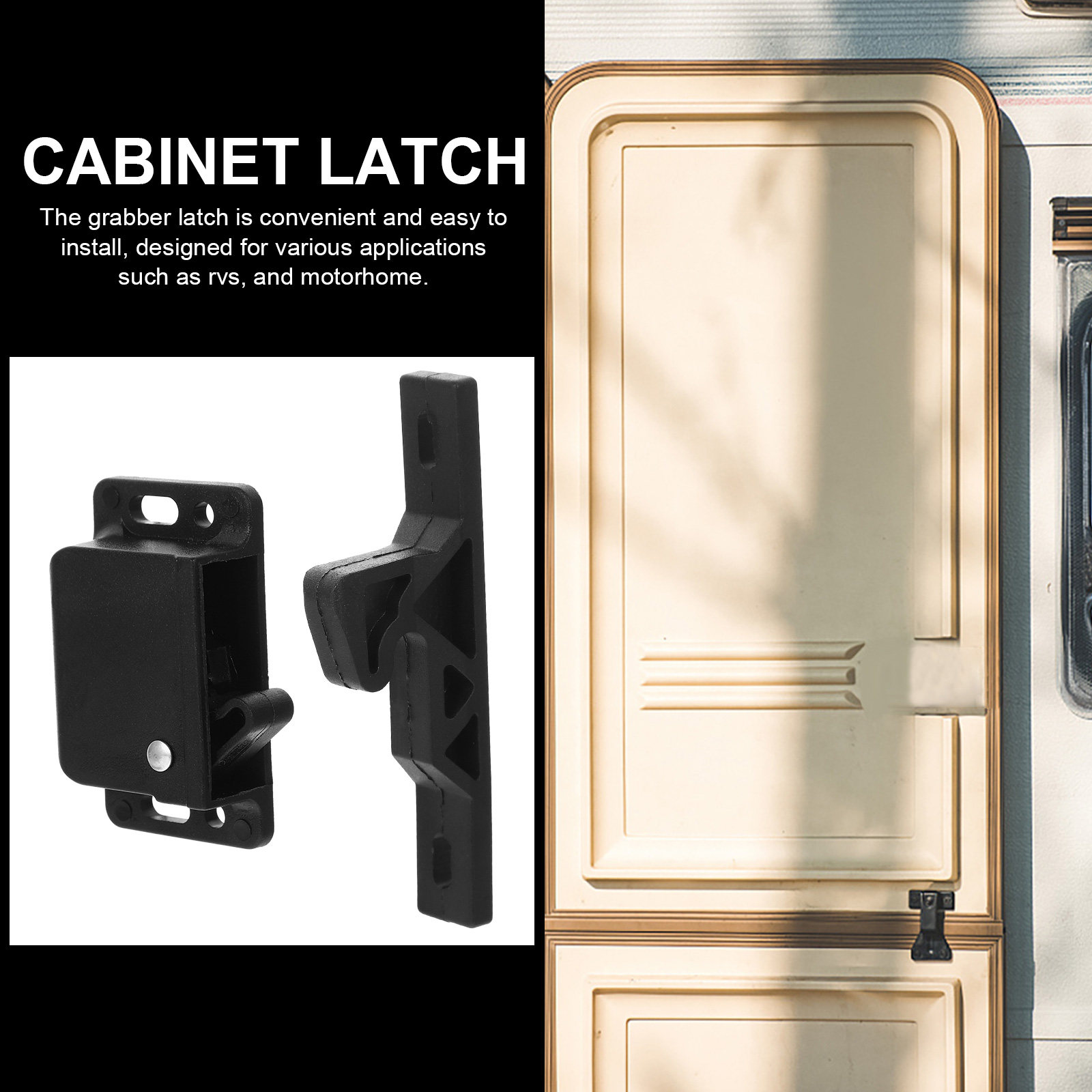 Furniture Hardware Material - サイドマウントドアロック RVキャビネットラッチ グラバーアクセサリー 家具金具 引き出しキャッチ 丈夫なABS素材