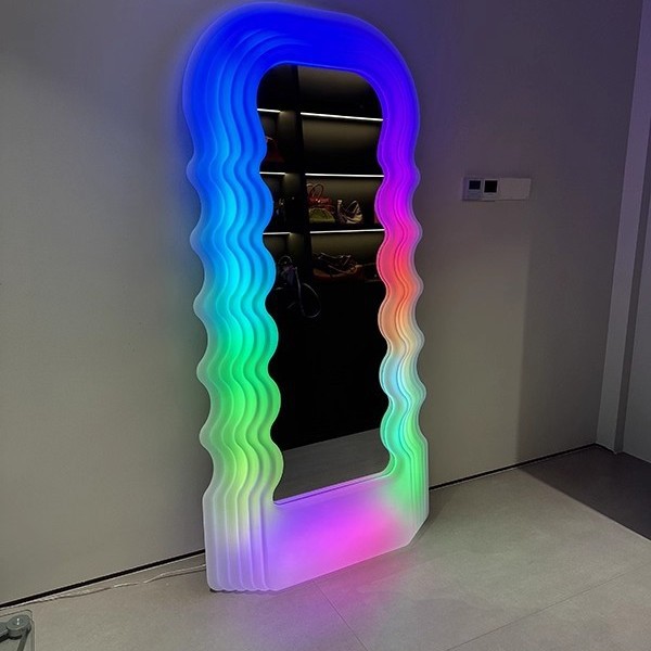 Furniture And Hardware Store - インスウェーブ全身鏡 モダン寝室用 ホームクロークミラー 洋服店用 ライト付きフロアミラー