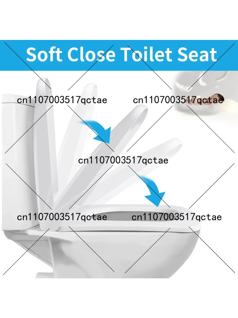 Soft Close Hinge - 正方形ヘビーデューティーソフトクローズクイックリリースホワイト便座、トップ固定穴付き簡単設置、調整可能なヒンジ