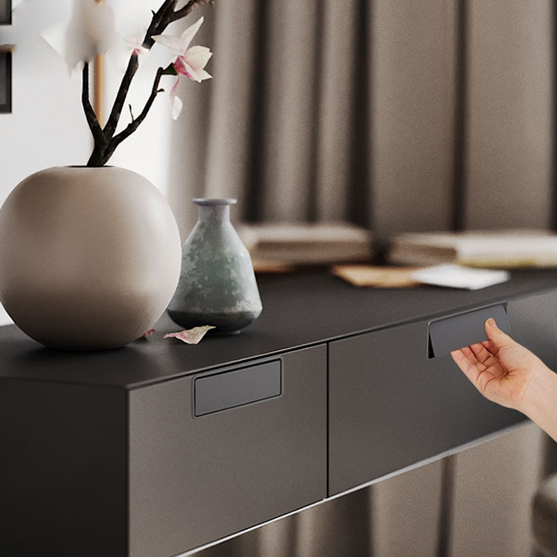 クローゼットキッチン隠しドアハンドルブラックゴールド埋め込み - Furniture Hardware Black のレビューと価格