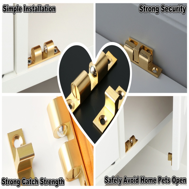 3/6 個キャビネットクローゼットドアボールキャッチ、真鍮ダ - Furniture Hardware Latch のレビューと価格