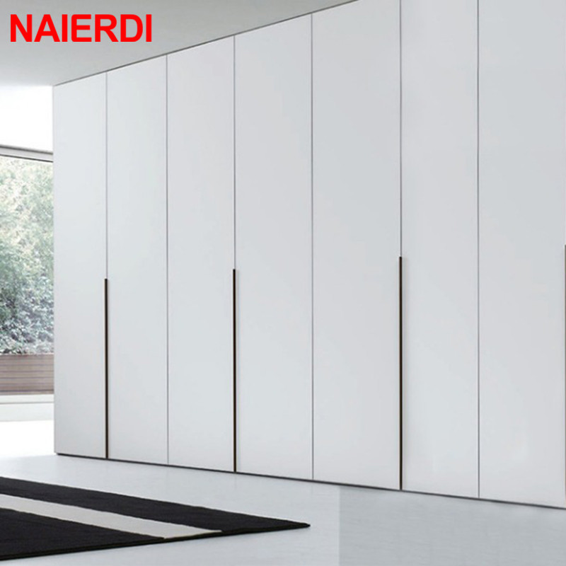 Naierdi-アルミニウム合金のドアと引き出しのハンドル, - Furniture Hardware Black のレビューと価格