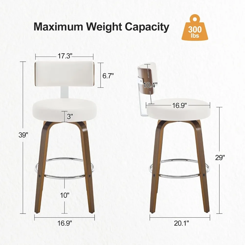 バーハイトバースツール3脚セット、フェイクレザーキッチン用ス - Furniture Leg Set のレビューと価格