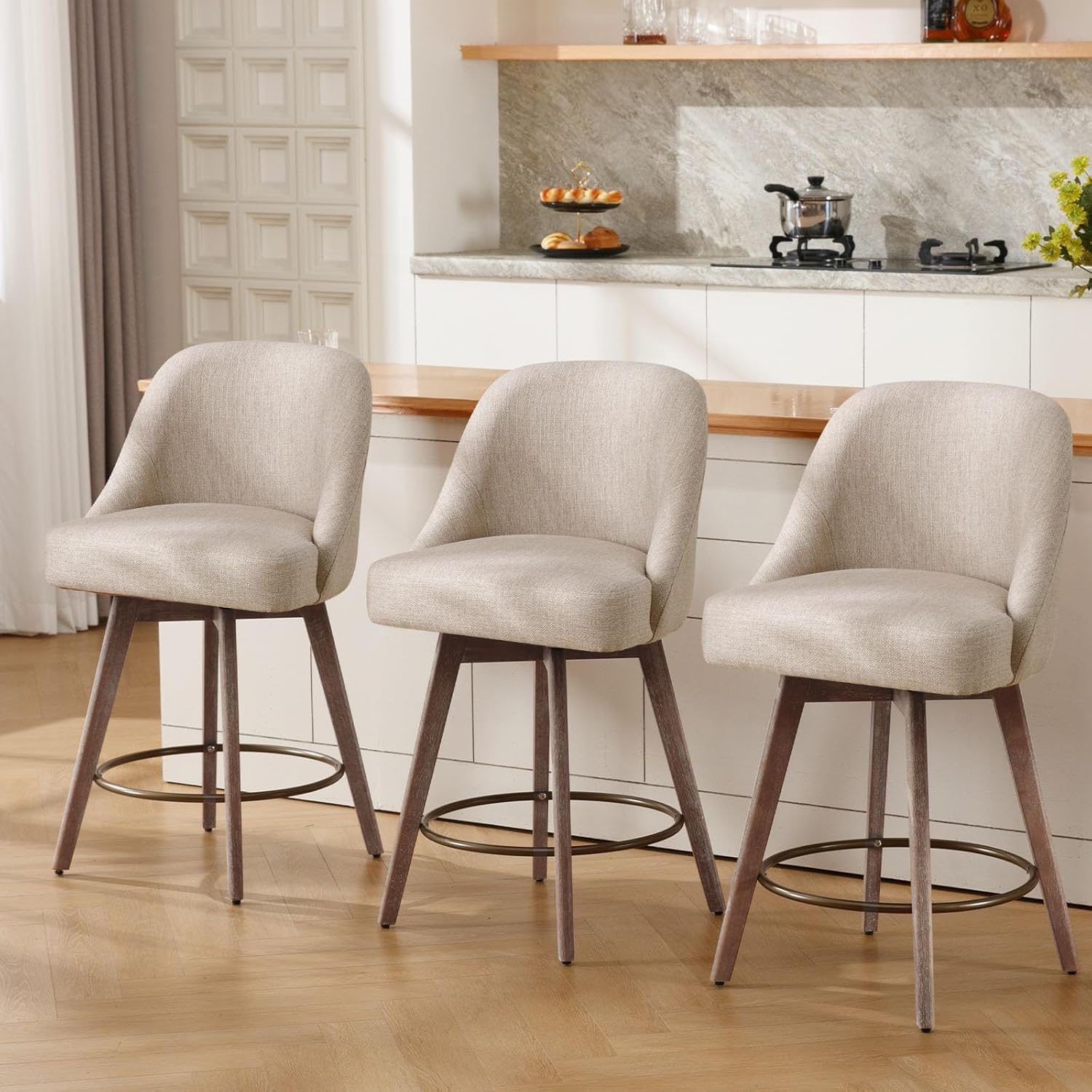 ty-カウンターハイトバースツール4個セット、モダンなミッド - Furniture Leg Set のレビューと価格