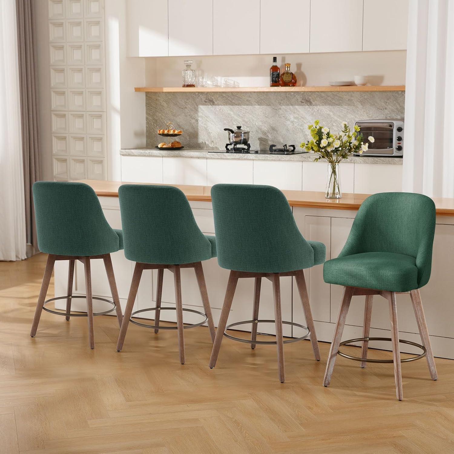 ty-カウンターハイトバースツール4個セット、モダンなミッド - Furniture Leg Set のレビューと価格