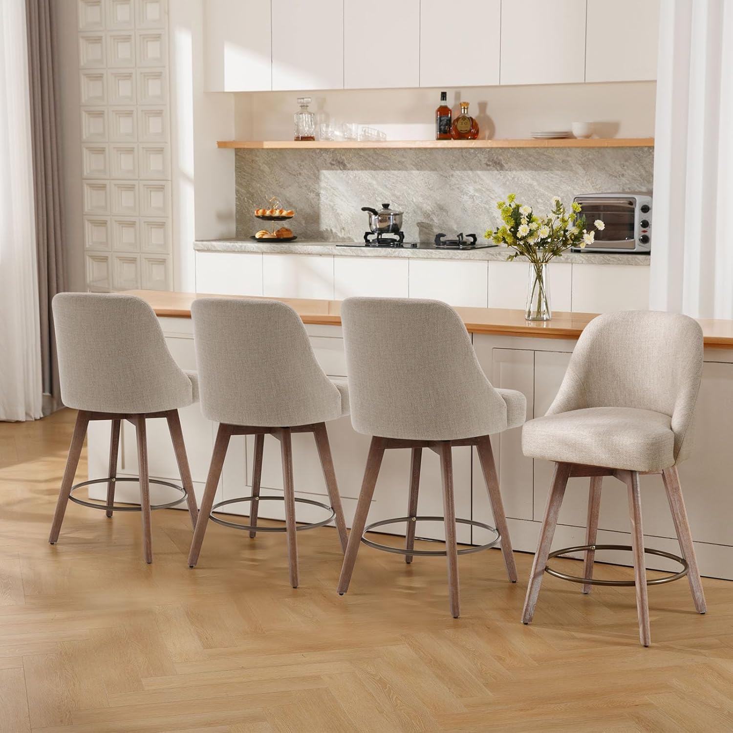 ty-カウンターハイトバースツール4個セット、モダンなミッド - Furniture Leg Set のレビューと価格