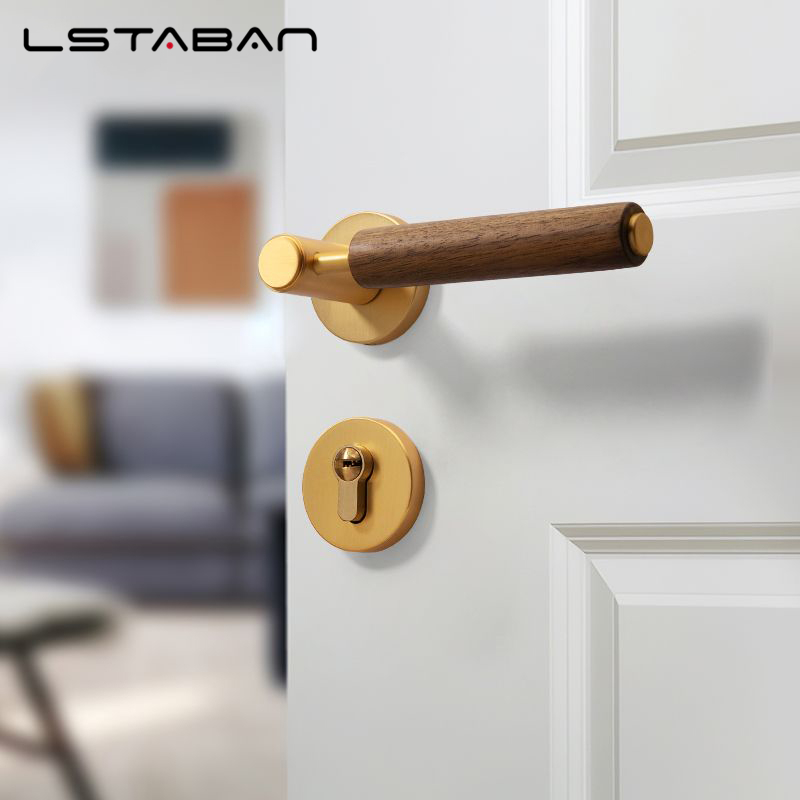 スプリットミュート盗難防止ドアロック北欧手作りクルミ材ハンド - Furniture Hardware Latch のレビューと価格