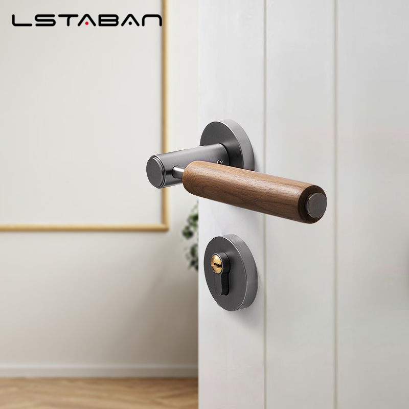 スプリットミュート盗難防止ドアロック北欧手作りクルミ材ハンド - Furniture Hardware Latch のレビューと価格