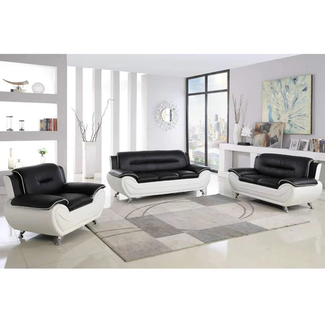 黒と白のソファセット、モダンなリビングルーム家具、2人掛け、 - Furniture Leg Set のレビューと価格