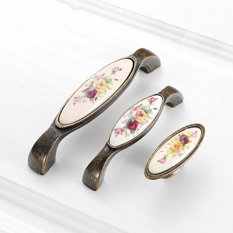 ヴィンテージセラミックハンドルキャビネットプルノブワードロー - Vintage Furniture Hardware Pulls のレビューと価格