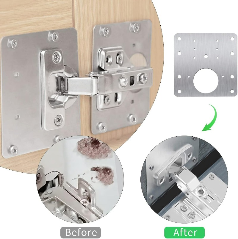 キャビネットドアヒンジ修理プレートステンレス鋼家具ヒンジ固定 - Furniture Hardware Repair のレビューと価格