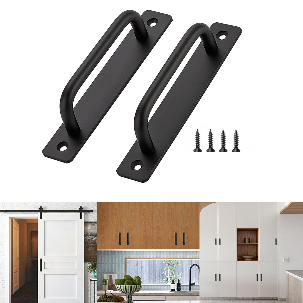 2 個ドアプルハンドルアルミ合金バルコニー窓引き戸ハンドル黒 - Furniture Hardware Black のレビューと価格