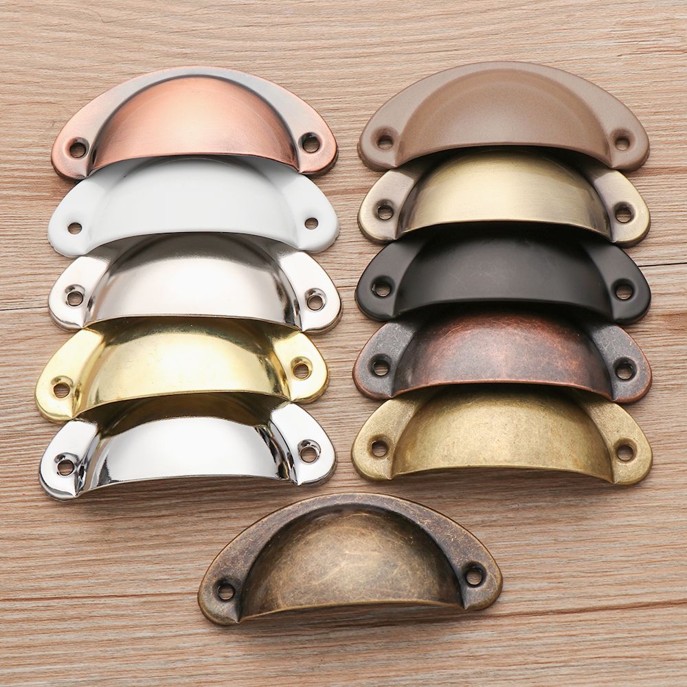 2個アンティーク真鍮シェルプルハンドルレトロ鉄ワードローブド - Vintage Furniture Hardware Pulls のレビューと価格
